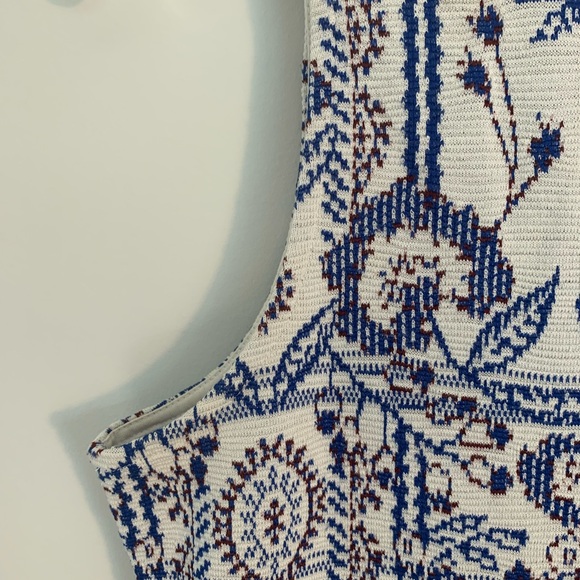 Anthropologie Agnes Jacquard Tank blue motif size S - Picture 7 of 7